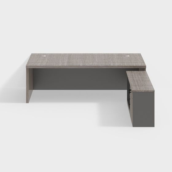 Sleek L-Shaped Office Desk 3D model