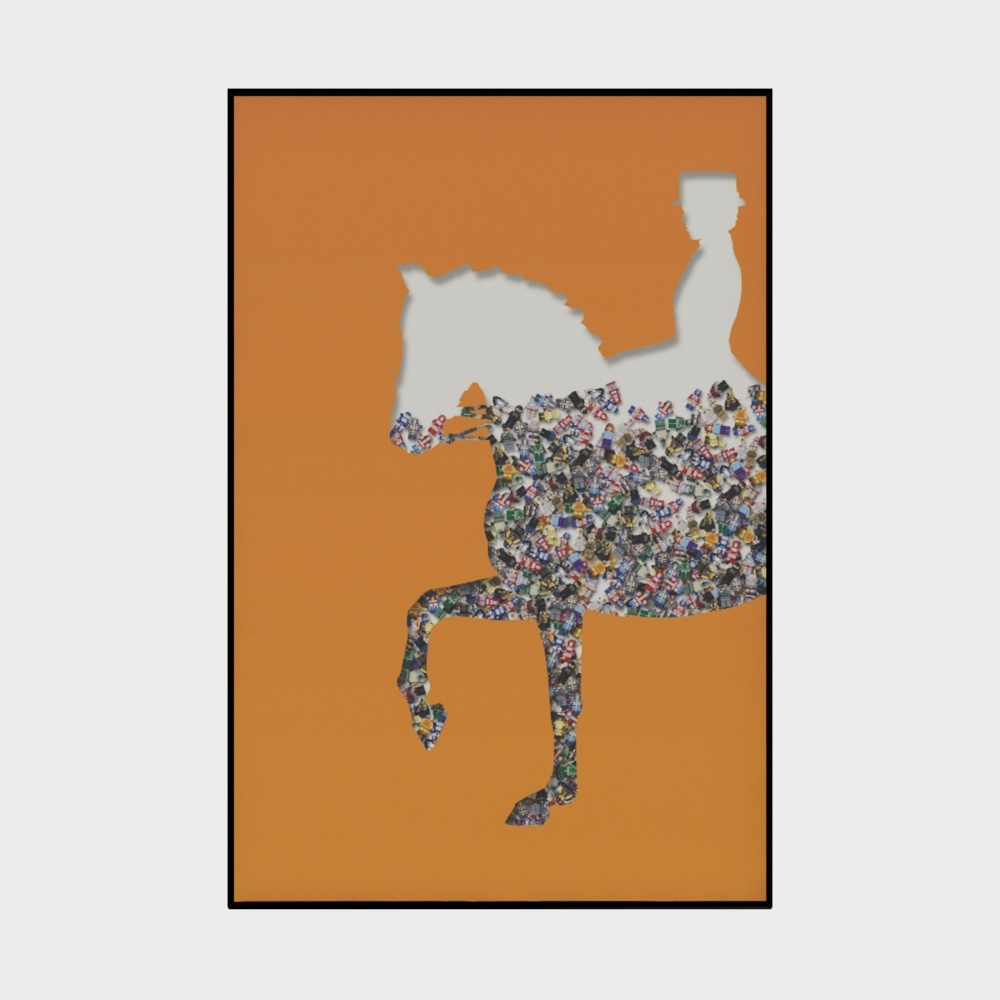 Lebangde Orange Modern Art Decorative Painting 3D Model