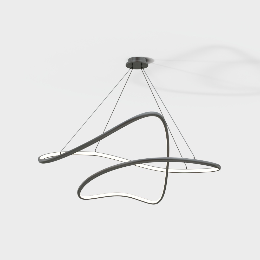 Unique Low-Poly Pendant Light 3D Model – Grey Metal Design