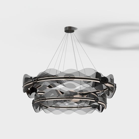 Waves of Light Chandelier 3D model