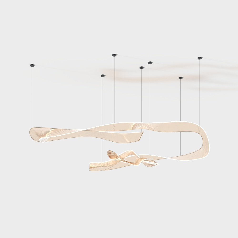 Chùm đèn trang trí màu cam hiện đại