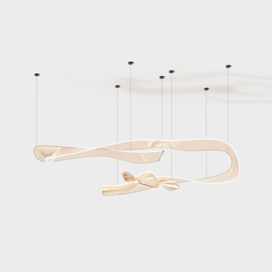 Chùm đèn trang trí màu cam hiện đại