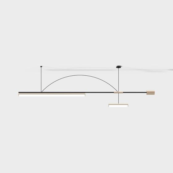 Elegant Minimalist Chandelier 3D model