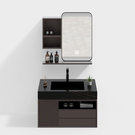 현대식 화장실 캐비닛