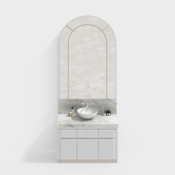 Elegant Minimalist Bathroom Cabinet 3D model