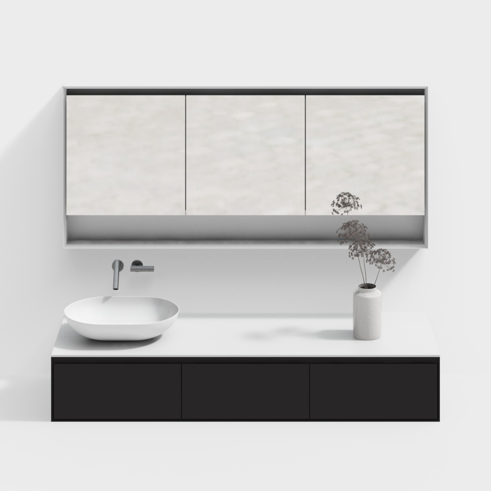 Modern Minimalist Bathroom Vanity 3D model