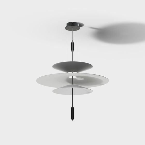 Suspended Light 3D model - Modern Minimalist Chandelier
