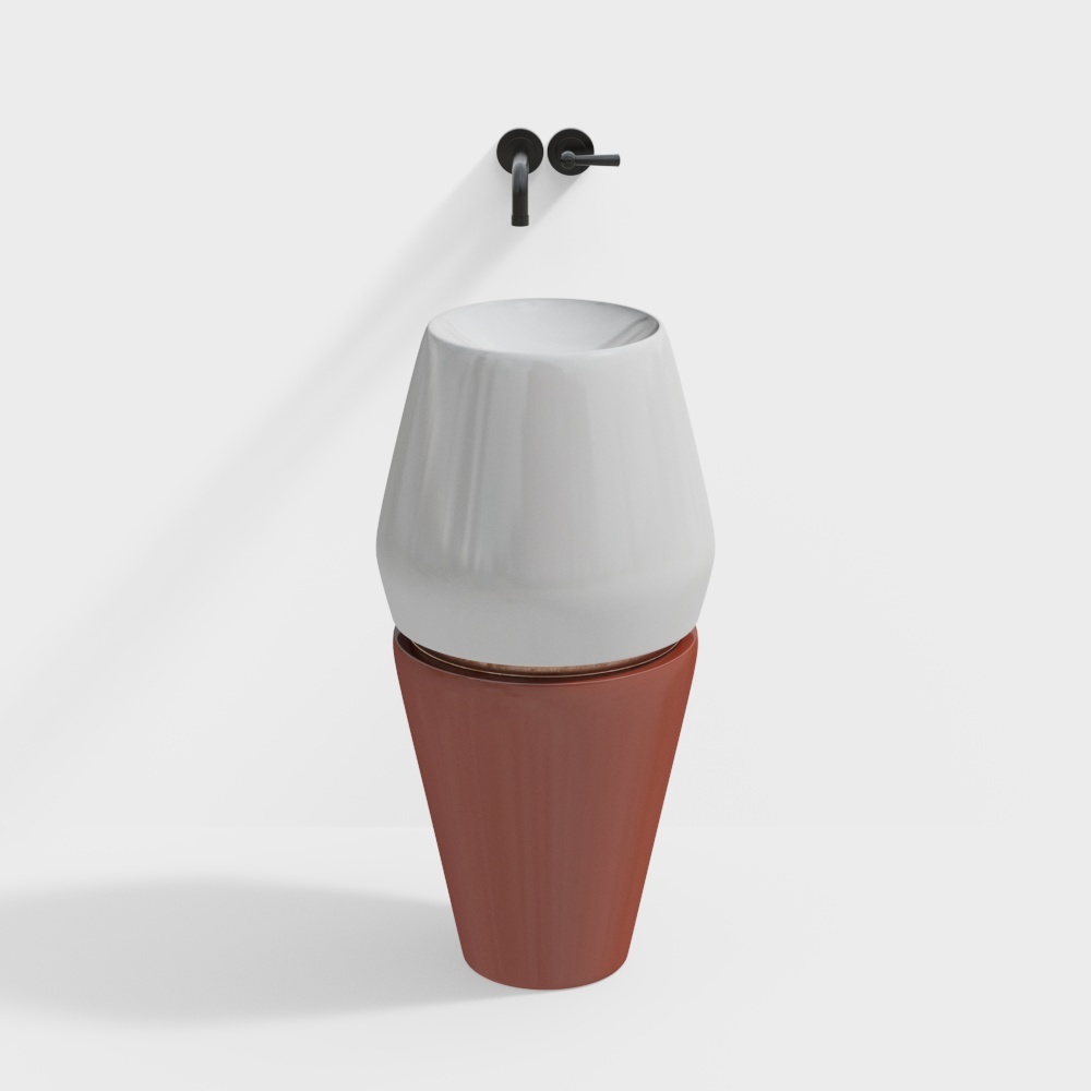 Two-color wash basin