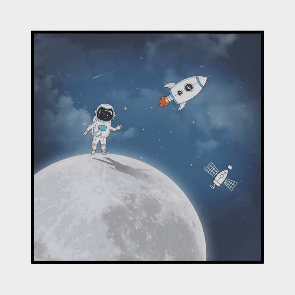 Modern Lebangde Painting 3D Model in Gray