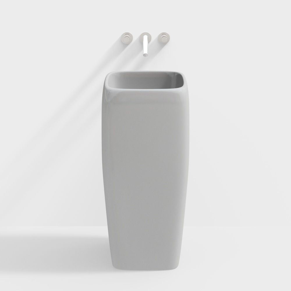 Square column wash basin