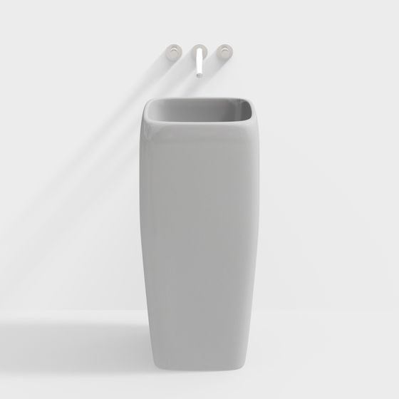 Square Wash Basin 3D model for Modern Interiors