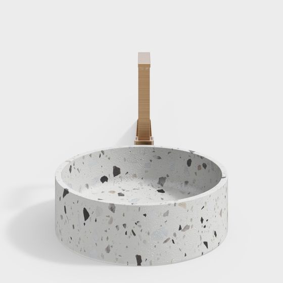 Stylish Concrete Planter Stand 3D model