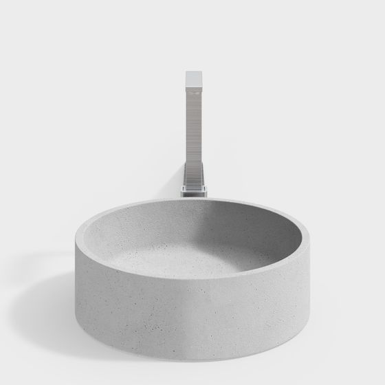 Elegant Concrete Sink 3D model for Modern Designs