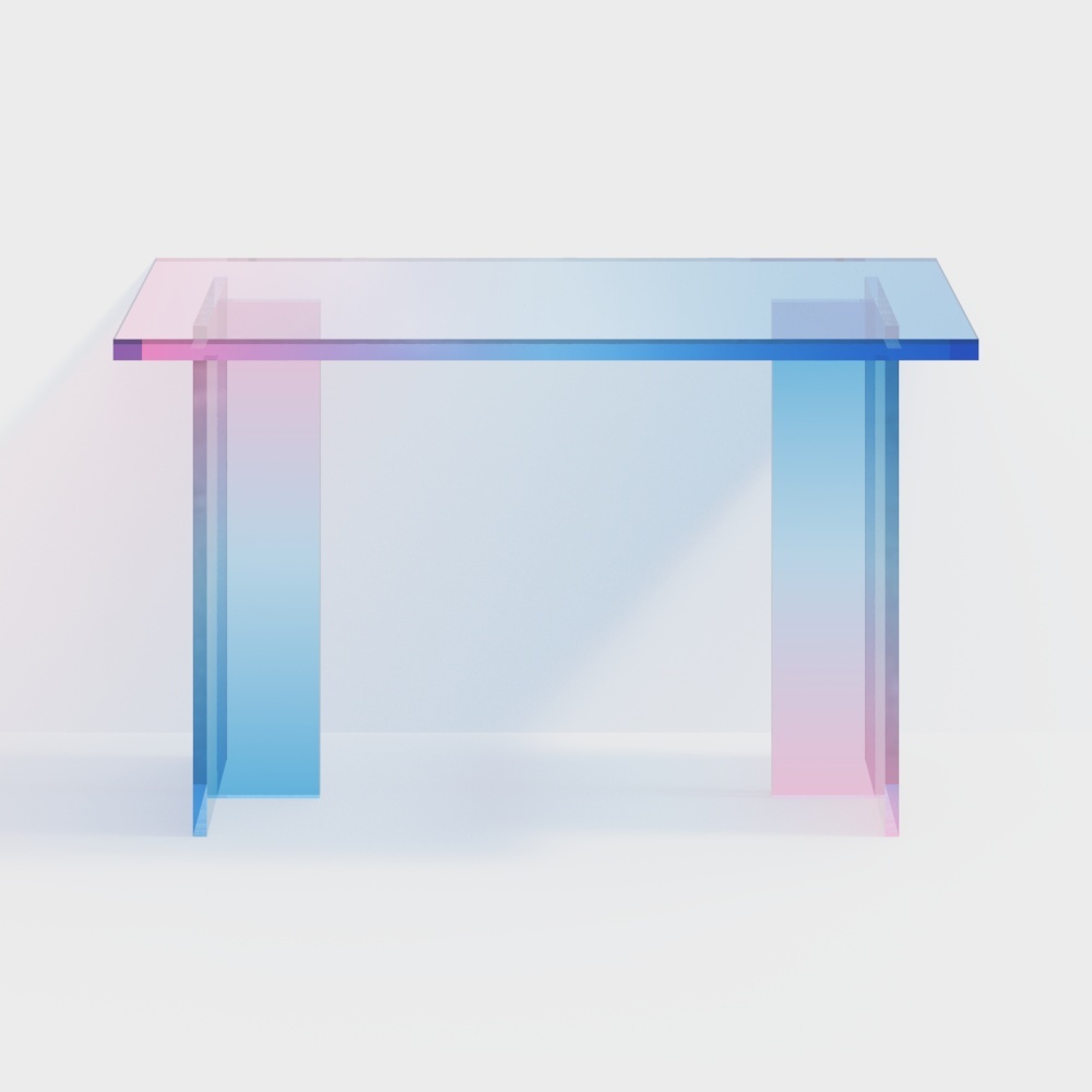 Dreamy Glass Table 3D Model – Gradient Glass Design
