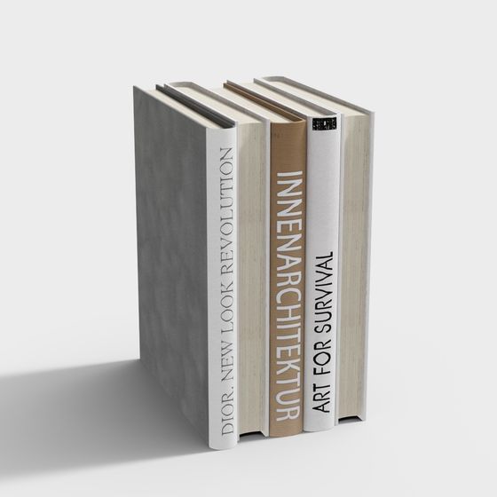 Stylish Stack of Books 3D Model