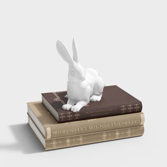 Charming Modern Rabbit Ornament 3D Model in Brown