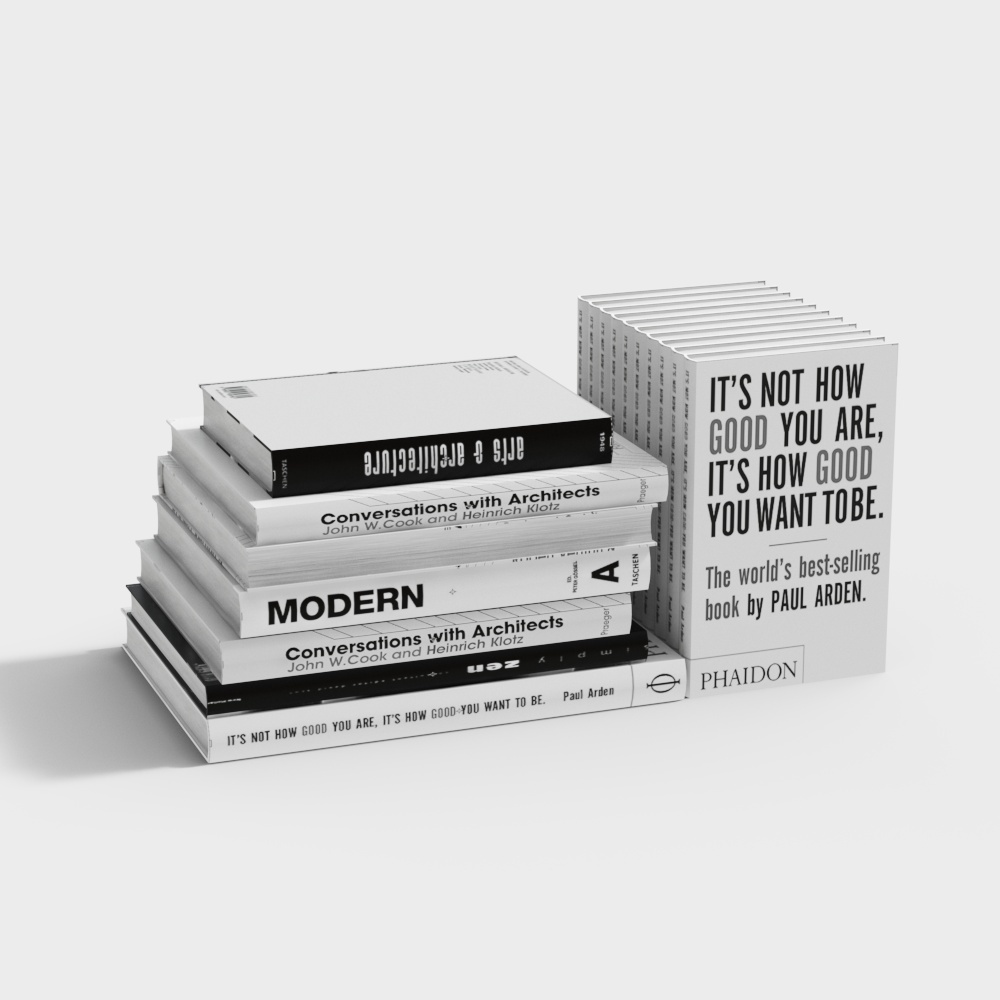 Minimalist Low-Poly Book Stack 3D model