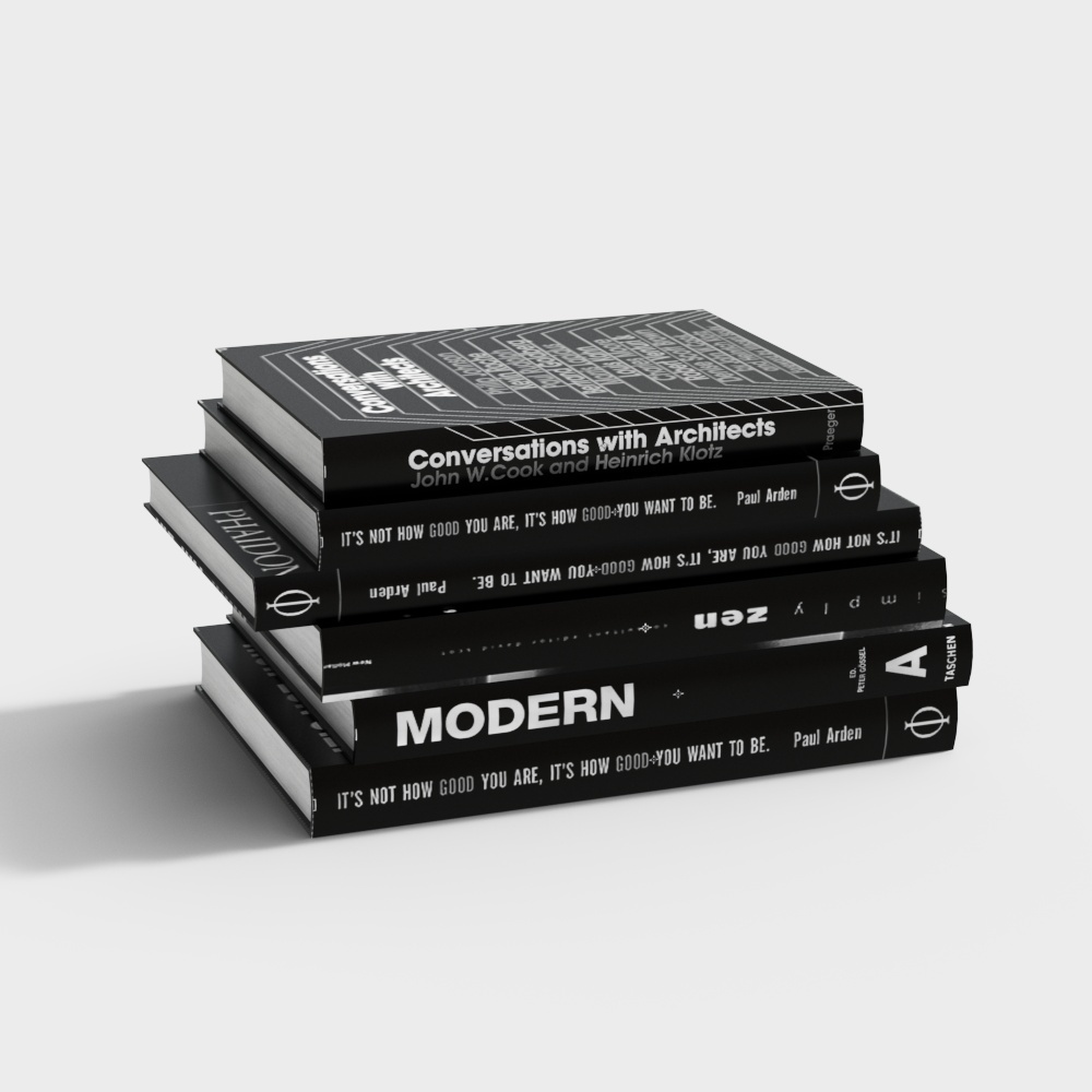 Stacked Books 3D Model for Modern Design