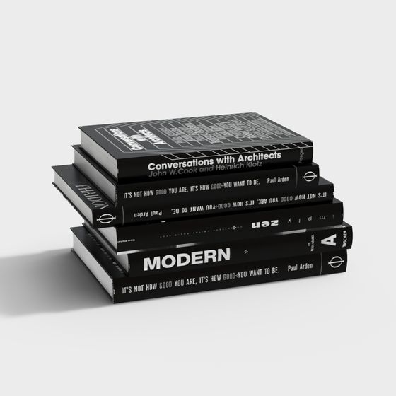 Stacked Books 3D Model for Modern Design