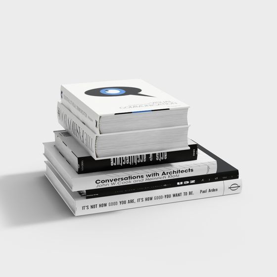 Stylish Low-Poly Book Stack 3D model