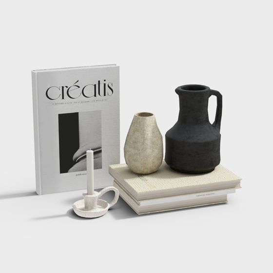 Urban Elegance Shelf Arrangement 3D model