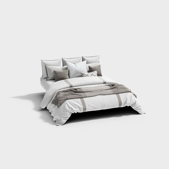 Modern Minimalist 3D Bed Model Design