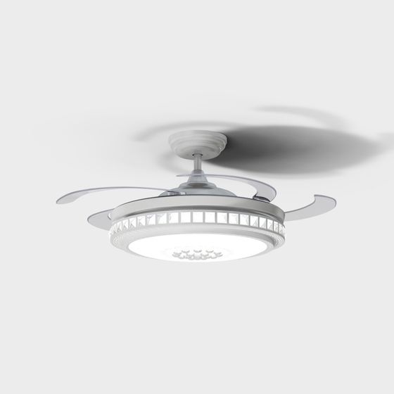 Stylish Invisible Ceiling Fan Light 3D Model