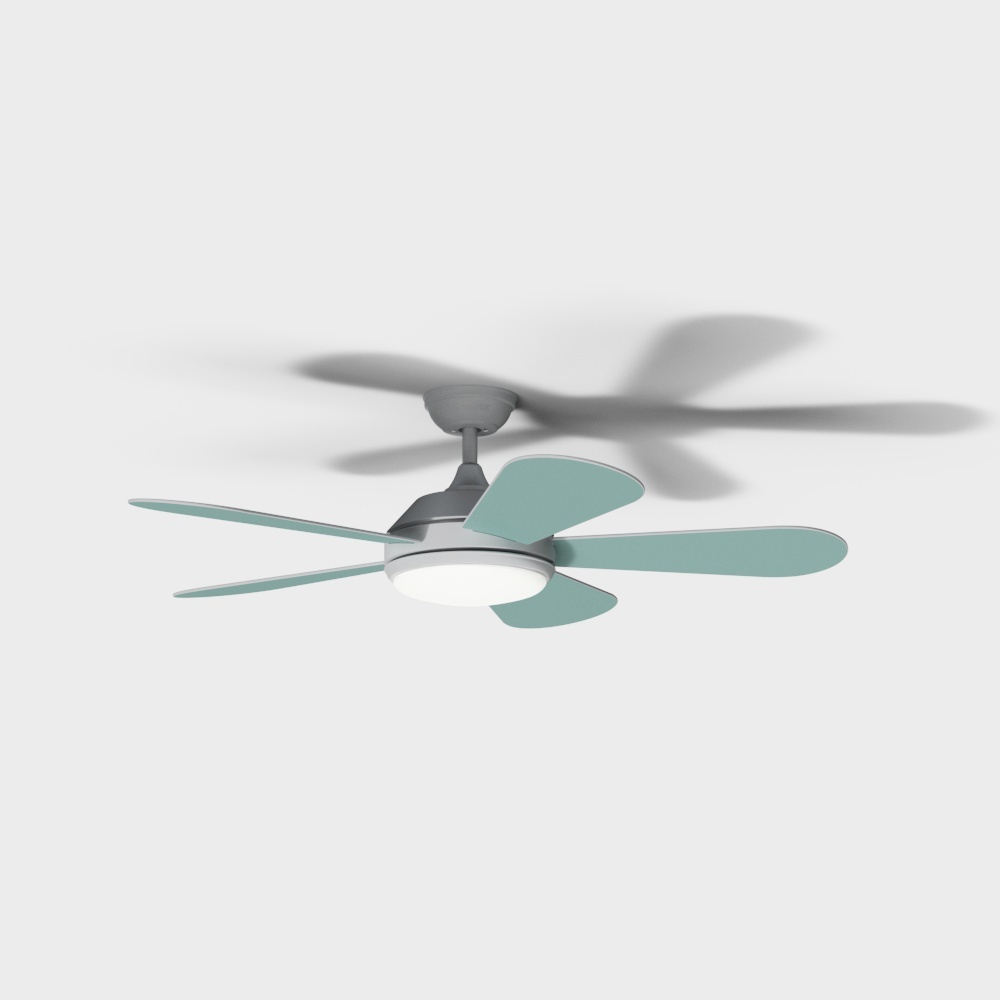 Elegant Low-Poly Ceiling Fan 3D model