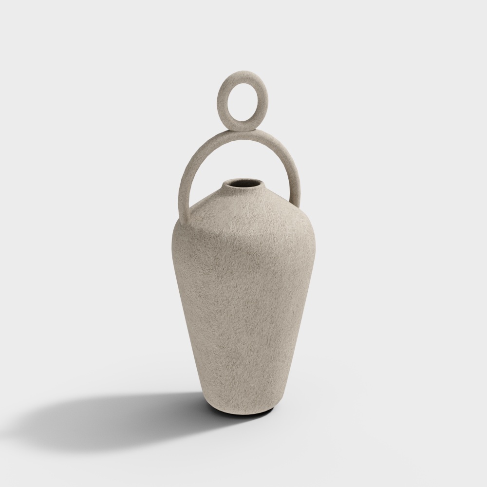 Urban Elegance Vase 3D Model – Low-Poly Concrete Texture