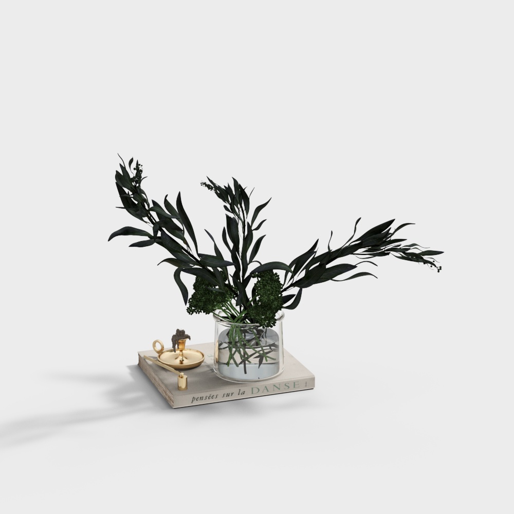 Lush Green Vase Low-Polygon 3D model