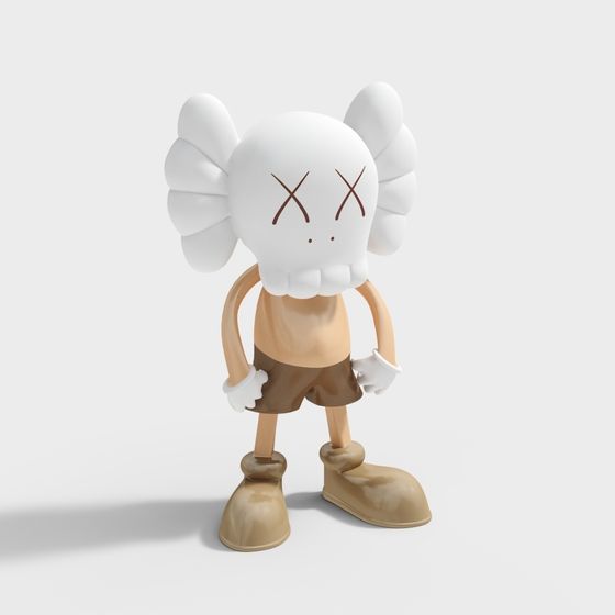 Kaws 3D Model - Unique Low Poly Art Design