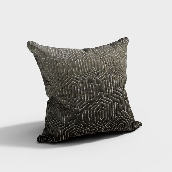Geometric Low-Polygon Pillow 3D Model