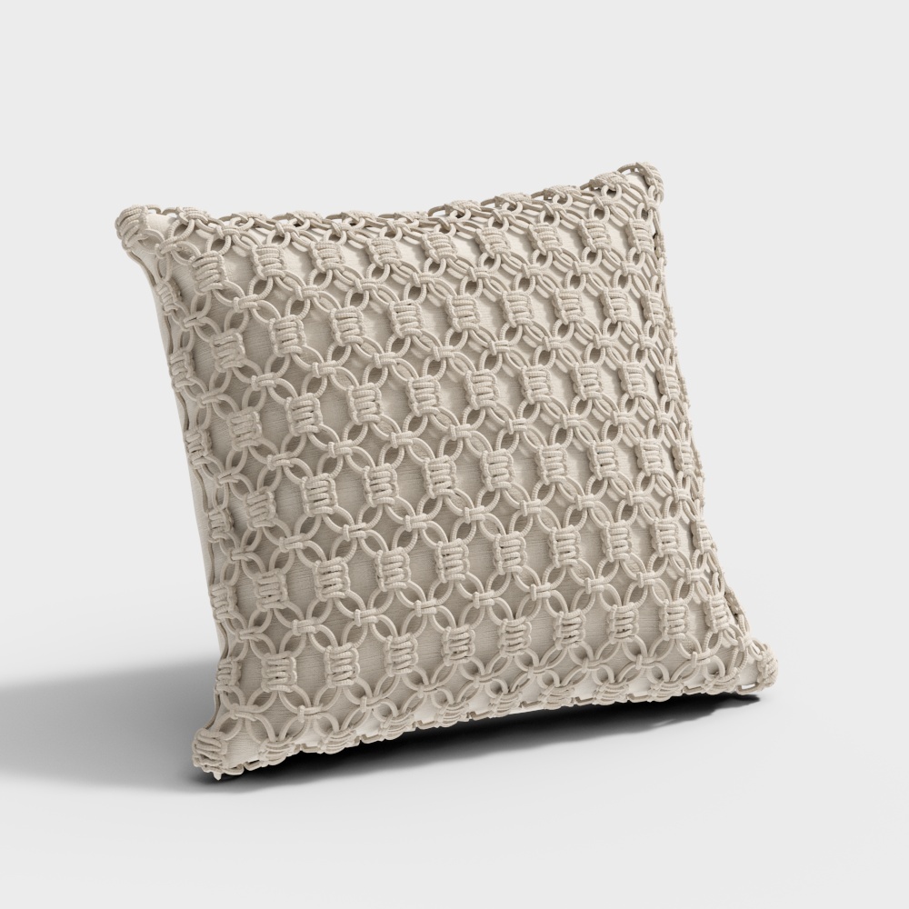 Modern woven knotted throw pillow