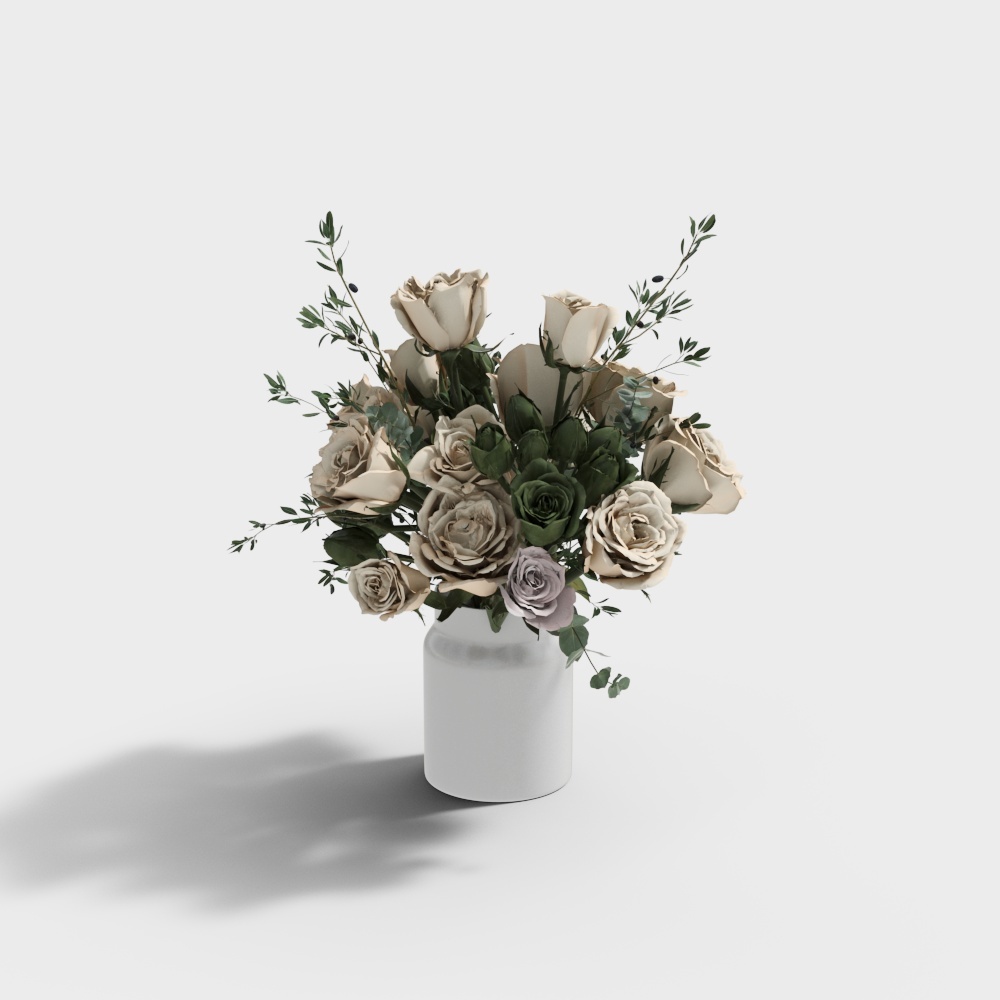 Elegant Bouquet 3D Model – Low-Poly Floral Design