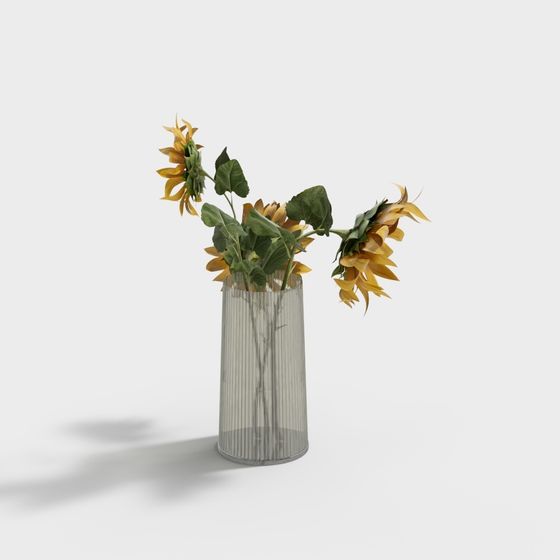 Sunflower Vase 3D Model
