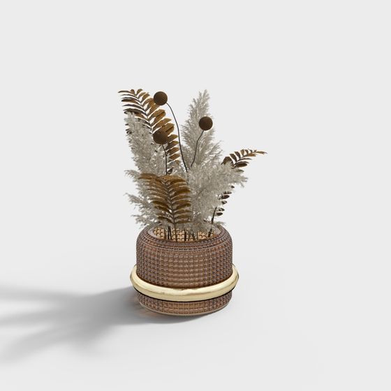 Rattan Plant Holder 3D model
