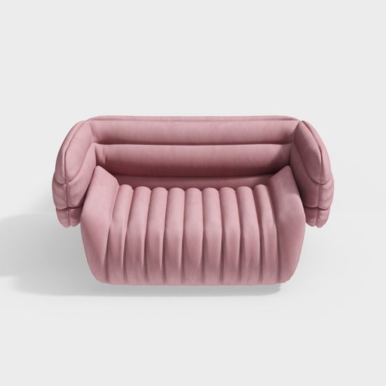 Chic Velvet Sofa 3D model for Stylish Spaces