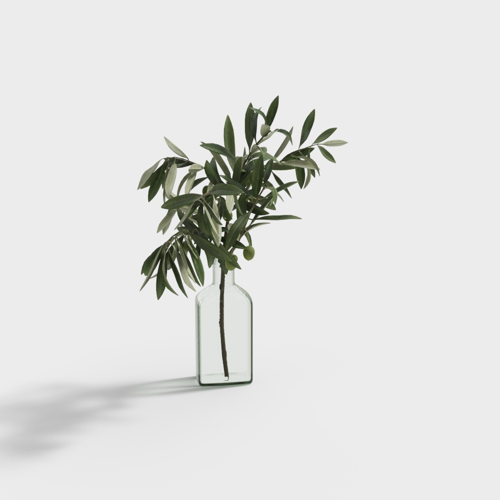 Modern glass vase ornaments green plant ornaments