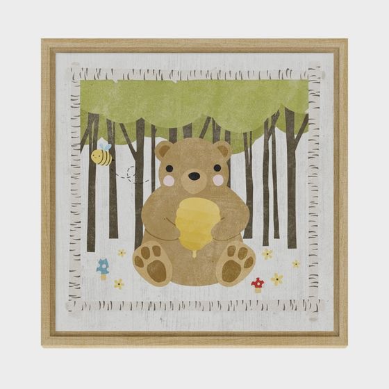 Adorable Low-Poly Brown Bear 3D Model with Honey