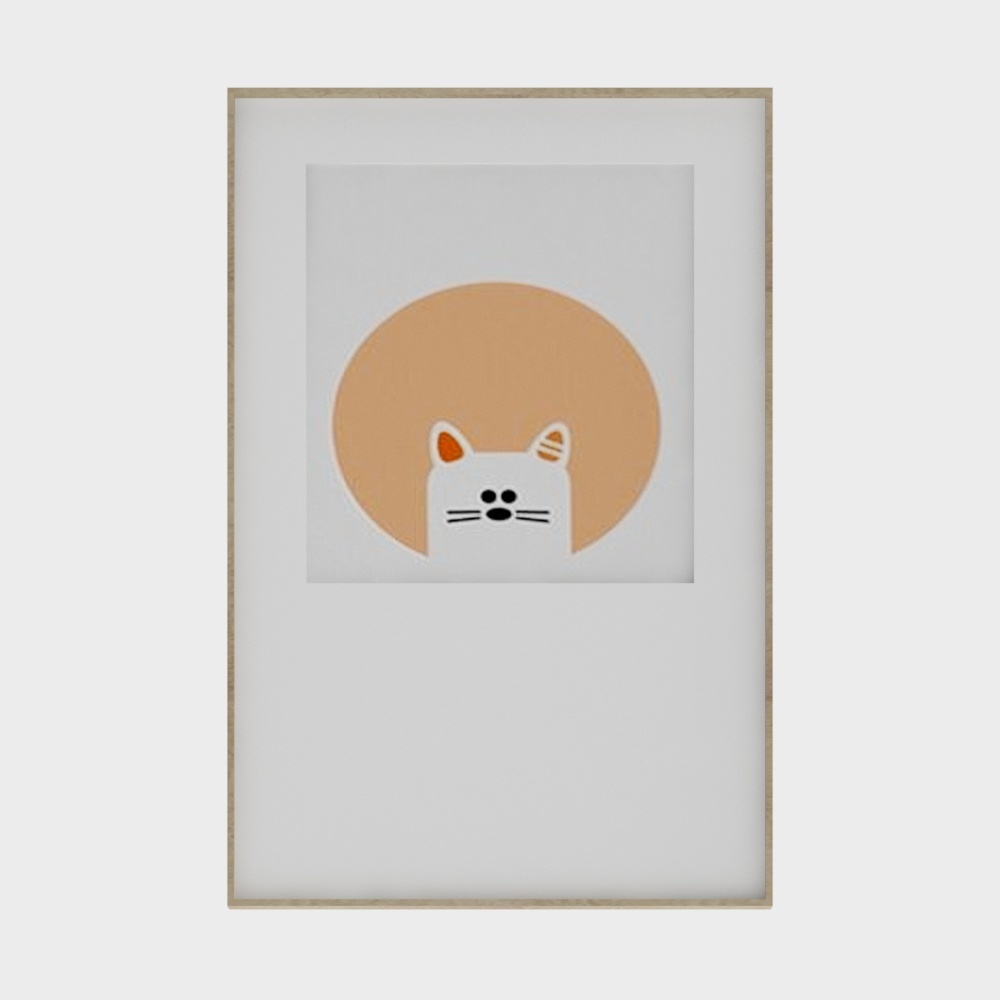 Charming Cat Silhouette 3D model