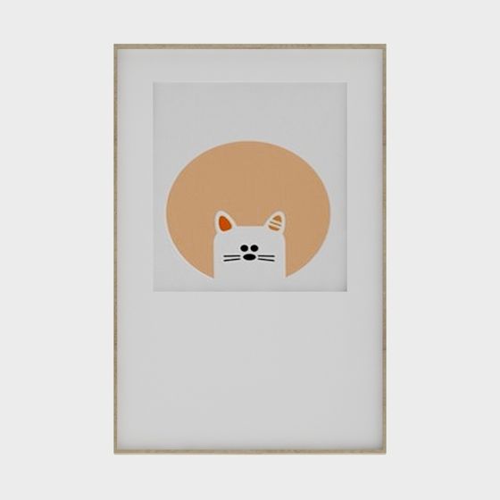 Charming Cat Silhouette 3D model for Creative Projects