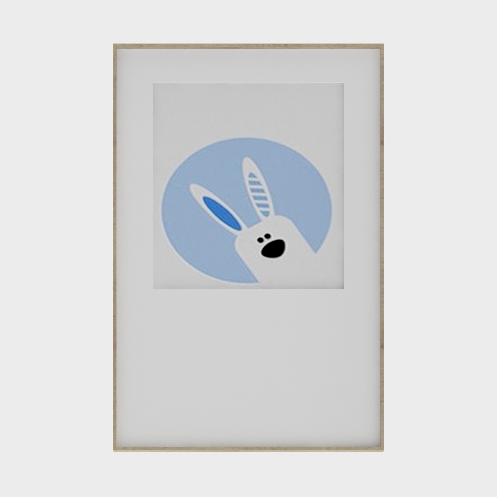 Charming Blue Bunny Frame 3D model