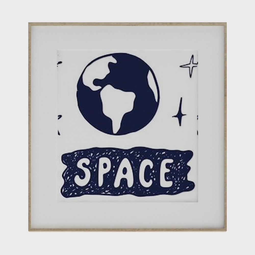 Unique Space Poster 3D model for Creative Projects