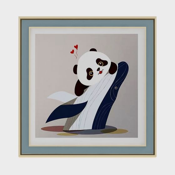 Colorful Low-Poly Panda 3D model for Creative Projects