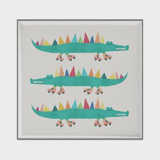 Vibrant Skateboarding Crocodile 3D model