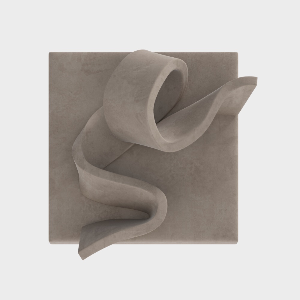 Wabi-sabi style mud ribbon wall decoration