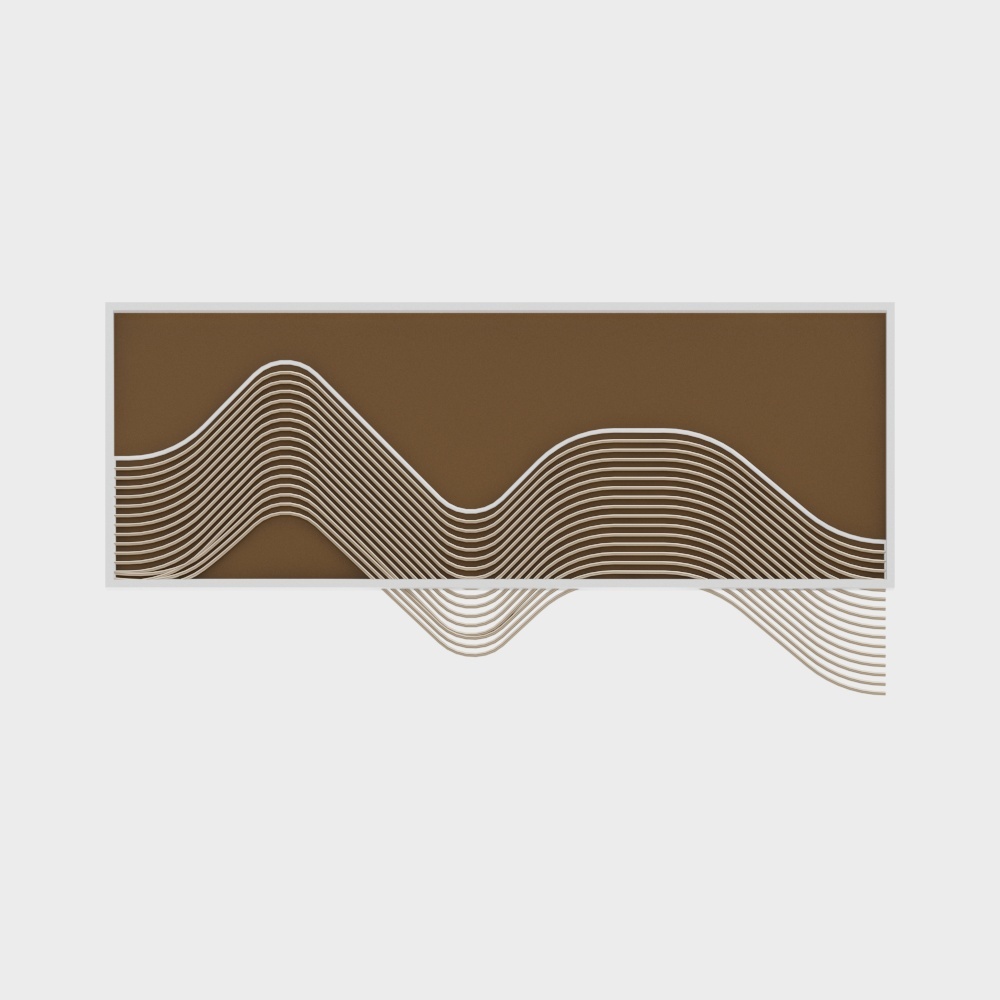 Wavy Line Art Panel 3D model