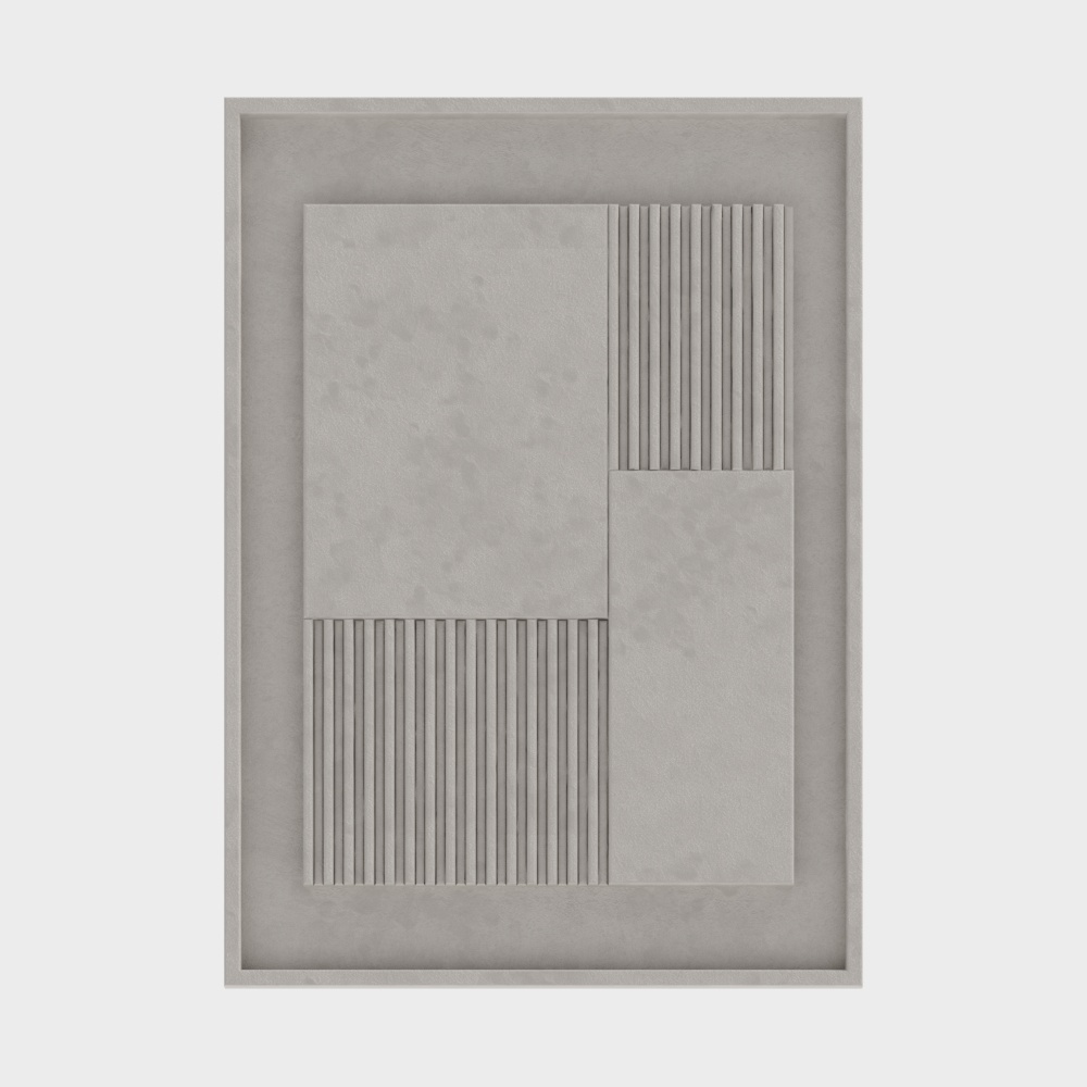 Décoration murale style wabi-sabi beige à bande