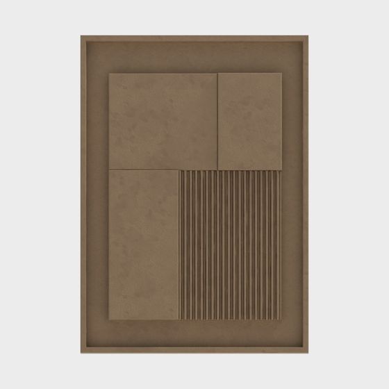 Décoration murale à bandes jaunes de style Wabi-sabi