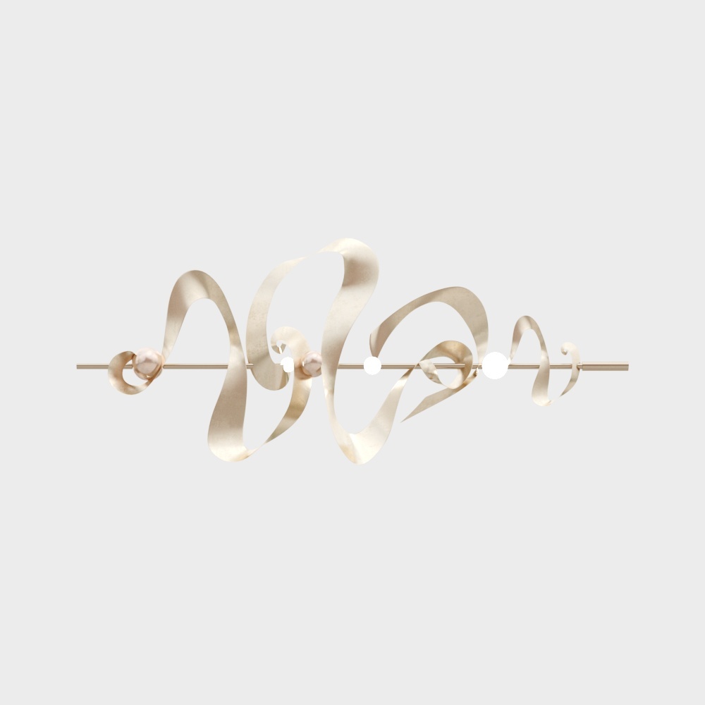 Luminous Ribbon 3D Model – Flowing Off-White Design